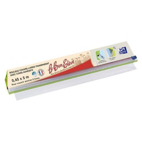 Illustration de : Rouleau couvre-livres 45cm x 5m pvc lisse 8/100è incolore - Oxford