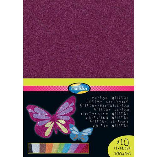 Illustration de : Pochette 10 feuilles carton pailleté 21x29.7 cm 280g - Clairefontaine