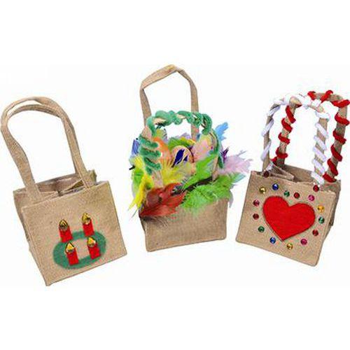 Illustration de : Sacs à fleurs en toile de jute