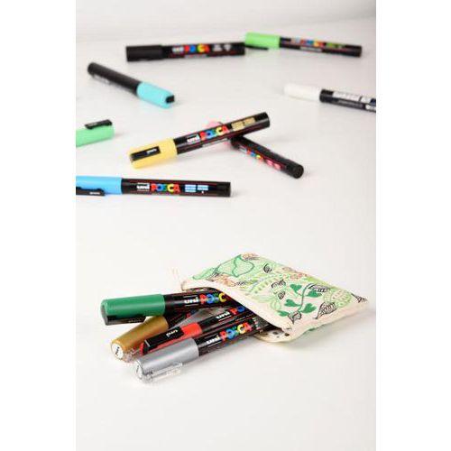 Illustration de : Set 8 markers pailletés pointe conique fine 1.5 mm - Posca