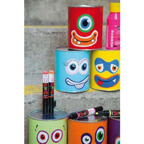 Illustration de : Schoolbox 36 marqueurs Skrib acrylique - Pébéo