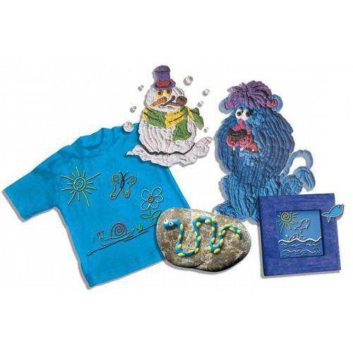 Illustration de : Assortiment 5 flacons 250 ml peinture 3D + 10 stylos applicateurs