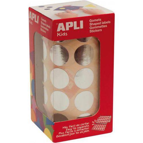 Illustration de : Lot de 3 rouleaux gommettes rondes 20mm - Apli Kids