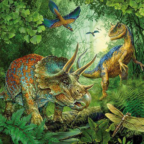Illustration de : Puzzle 3 x 49 pièces fascination des dinosaures