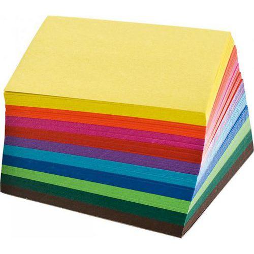 Illustration de : Paquet 500 feuilles papier 70g origami 7,5 x 7,5 cm assorties - Folia