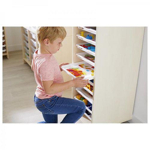 Illustration de : Colonne haute MobiNathan 12 plateaux blancs teinte bouleau - Nathan