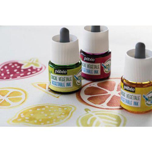 Illustration de : Set 5 flacons 45ml encre à dessiner végétale primaires - Pébéo