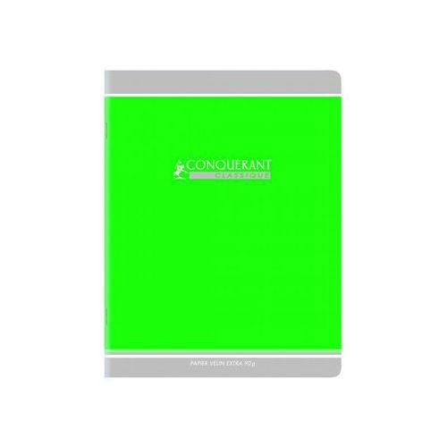 Illustration de : Cahier carte 96 pages 17x22 seyès recyclé couleurs - Conquerant