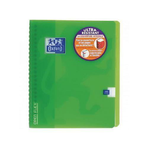 Illustration de : Cahier polypropylène 180 pages spirale 17x22 seyes openflex - Oxford