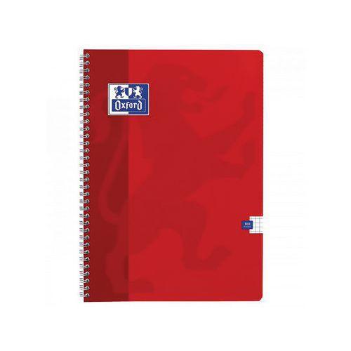 Illustration de : Cahier 180 pages spirale A4 5x5 couleurs assorties color life - Oxford