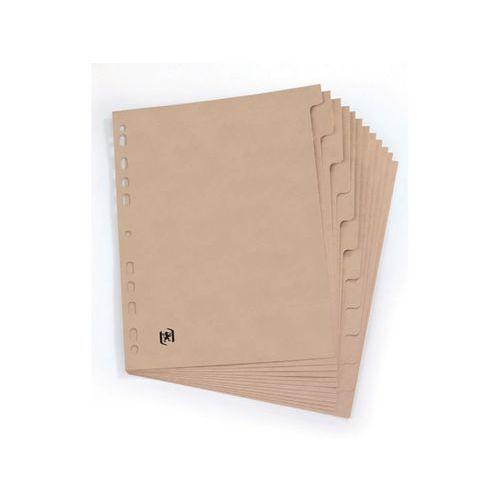 Illustration de : Jeu 12 intercalaires A4 12 positions carte recyclée Touareg - Oxford