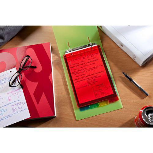 Illustration de : Jeu 4 intercalaires A5 paysage PVC 14/100è coloris assortis - Oxford