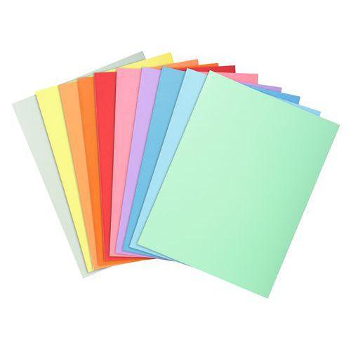 Illustration de : Paquet 100 chemises dossier 210g 24x32 cm coloris assortis - Exacompta