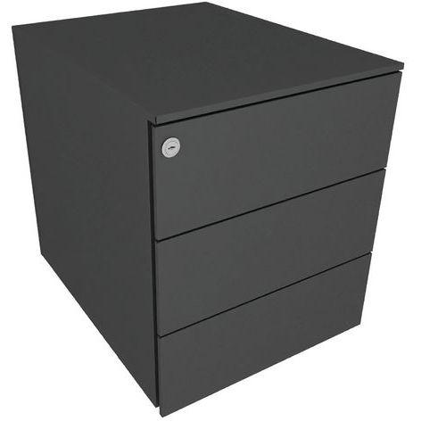 Illustration de : Caisson mobile en métal à 3 tiroirs - Eol