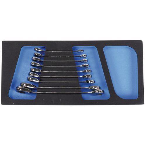 Illustration de : Module 1/3 vide pour 9 clés mixtes à cliquet - Manutan Expert