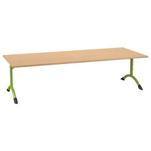 Illustration de : Table Sara rectangulaire 200 x 80 cm fixe dégagement latéral stratifié