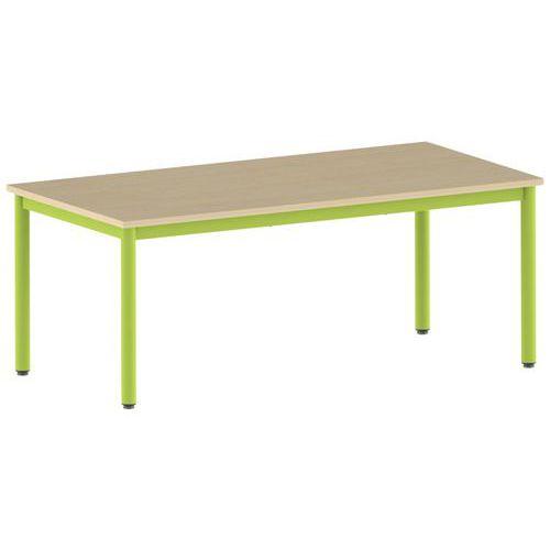 Illustration de : Table Carélie rectangulaire 160 x 80 cm fixe 4 pieds stratifié