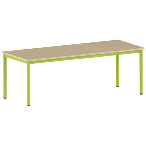 Illustration de : Table Carélie rectangulaire 200 x 80 cm fixe 4 pieds stratifié