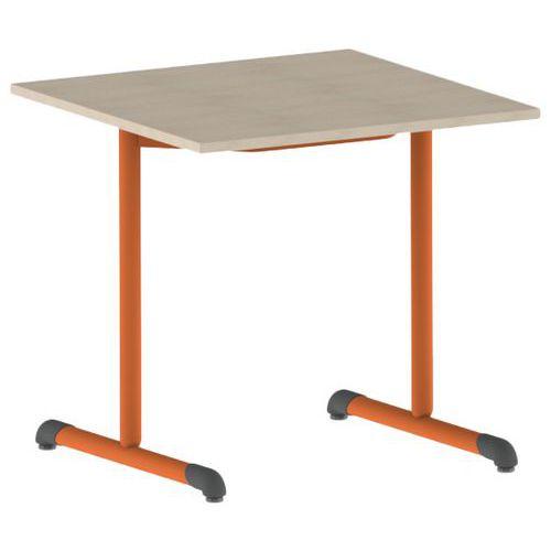 Illustration de : Table Bandana carrée 80 x 80 cm fixe dégagement latéral stratifié