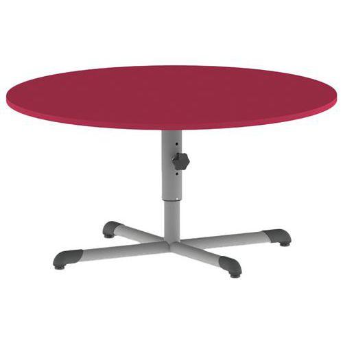 Illustration de : Table Bandana ronde Ø 120 cm réglable piètement central stratifié