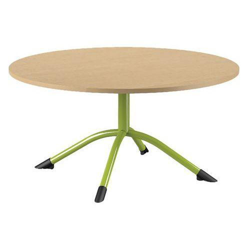 Illustration de : Table Sara ronde Ø 120 cm fixe piètement central stratifié Mobidecor