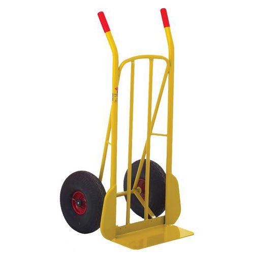 Illustration de : Diable acier F: 250 kg roues pneumatiques simple pelle