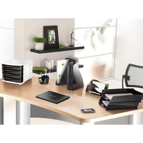 Illustration de : Corbeille courrier noire 38x27,5x8,2 capacité 500 feuilles - CEP