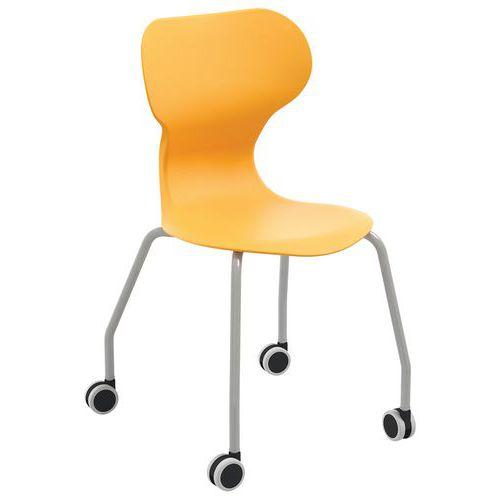 Illustration de : Chaise recyclée sur roulettes Mia Castors - Mirplay School