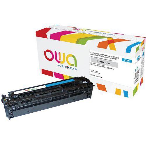 Illustration de : Toner reconditionné HP 128A Cyan - OWA