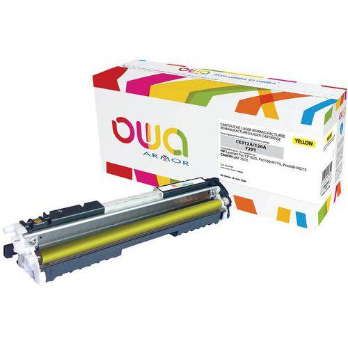 Illustration de : Toner reconditionné HP 126A Yellow - OWA