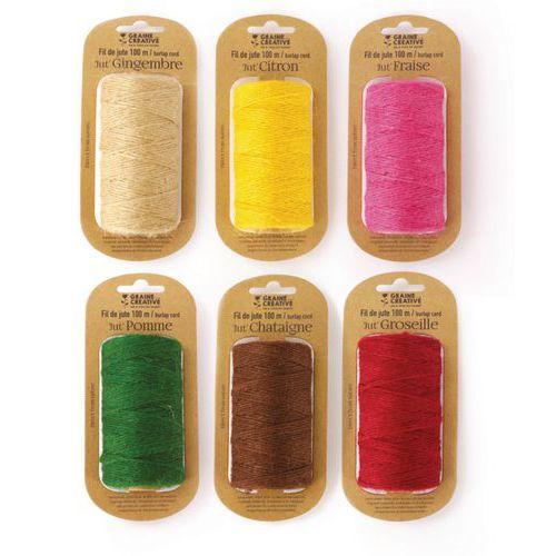 Illustration de : Lot 6x100 m bobines de jute 2 mm - Graine créative