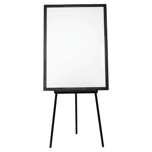 Illustration de : Tableau Flomo 93x128cm en acier émaillé blanc encadrement noir Ulmann