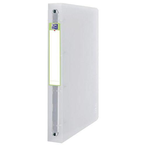 Illustration de : Classeur PP recyclé translucide A4 dos 40mm 4 anneaux Ø 30mm - Oxford