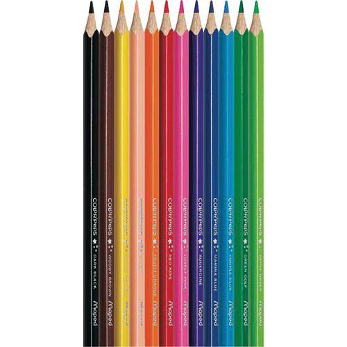 Illustration de : Etui 12 crayons de couleurs bois color peps star assorties - Maped