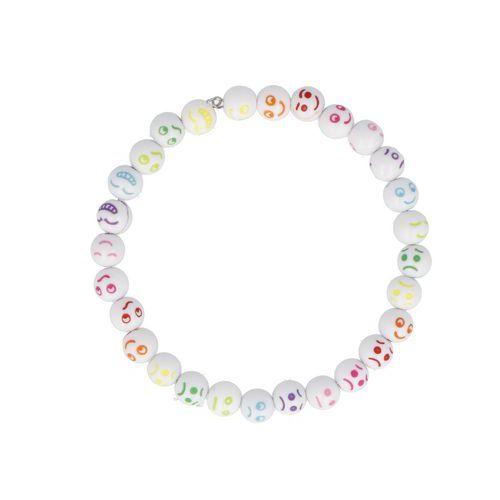 Illustration de : Bocal 750 perles emoticones rondes 7,5 mm trou 1.5mm - Innspiro