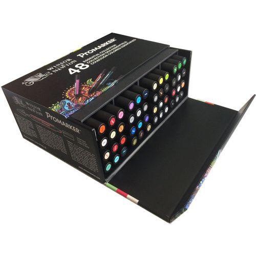 Illustration de : Coffret 48 promarkers assortis double pointe