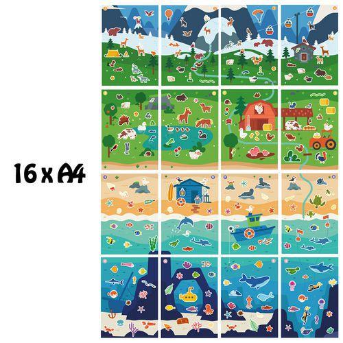 Illustration de : Atelier 12 enfants gommettes format géant animaux - Gribouillart