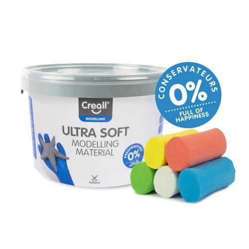 Illustration de : Pâte à modeler ultra soft seau 1100g 5 couleurs - Creall