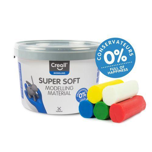 Illustration de : Pâte à modeler super soft seau 1750g 5 couleurs - Creall