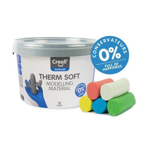 Illustration de : Pâte à modeler Therm soft seau 2kg 5 couleurs - Creall