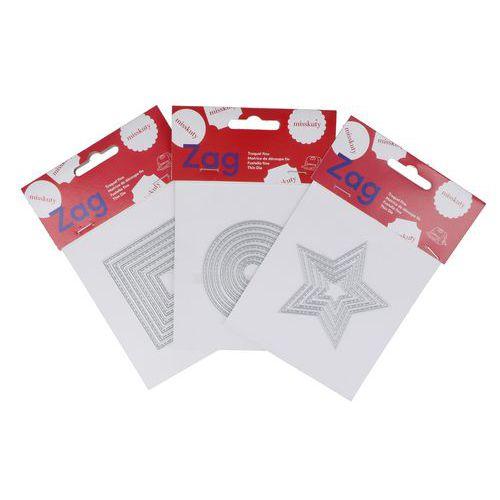 Illustration de : Assortiment 3 matrices de découpe Zag