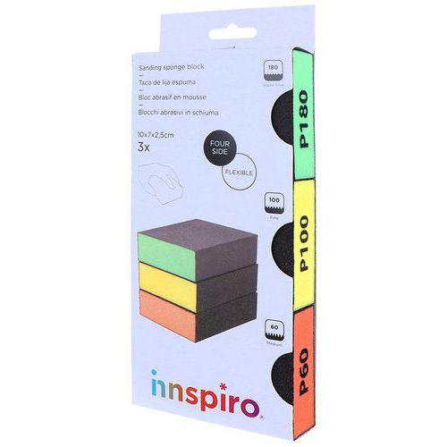 Illustration de : Set 3 blocs mousse abrasifs flexible grain - Innspiro