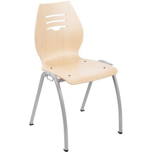 Illustration de : Chaise coque bois Java 4 pieds - Manutan Expert