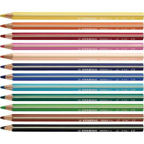 Illustration de : Etui carton 12 crayons de couleur greentrio - Stabilo