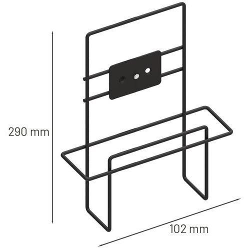 Illustration de : Support additionnel pour porte brochures A4 en acier noir - Manutan Expert