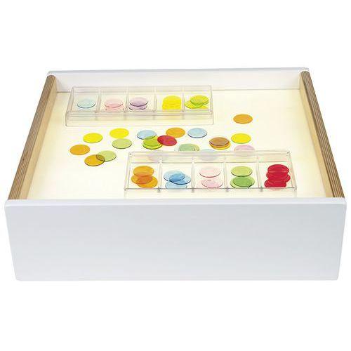 Illustration de : Lot 2 accessoires table lumineuse-boîtes de tri translucides-Nathan