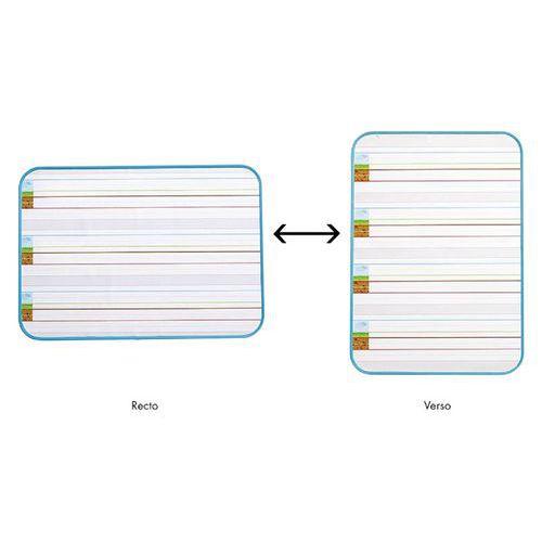 Illustration de : Lot de 2 ardoises blanches lignées magnétiques - Nathan