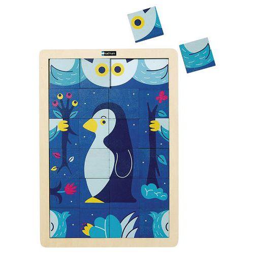Illustration de : Puzzle bois - le hibou et le manchot (24 p) - Nathan