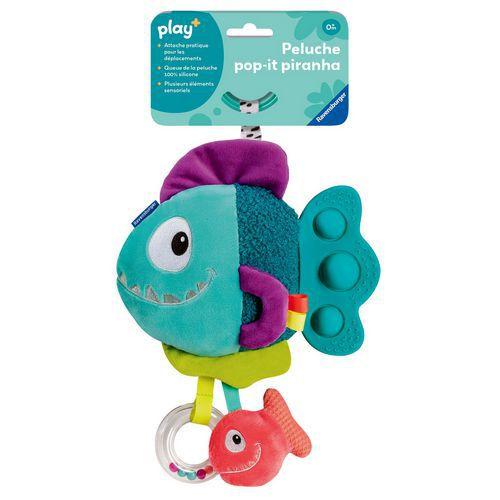 Illustration de : Hochet peluche piranha bleu - Ravensburger