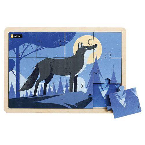 Illustration de : Puzzle bois - le loup ( 12 p) - Nathan